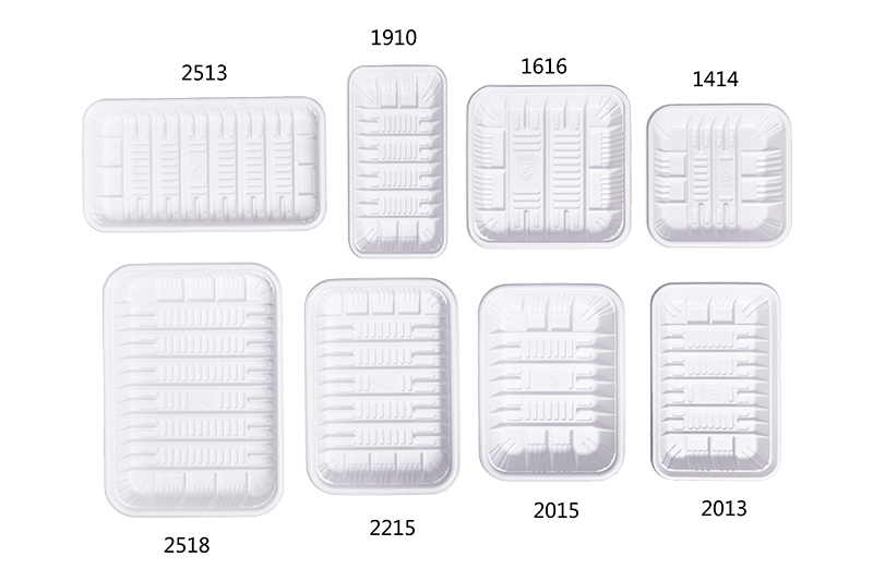 Plateau de nourriture fraîche rectangle biodégradable