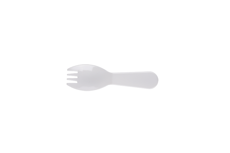 Spork en plastique blanc jetable Mini Cake Dessert Spork